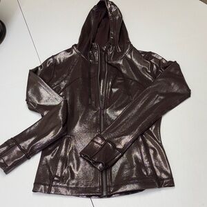 lululemon athletica Glossy Chocolate Leather Jacket
